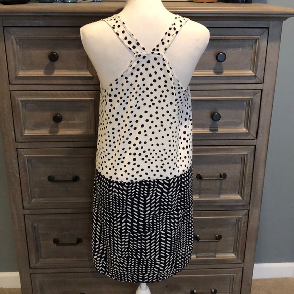 Navy and off white Loft summer dress - Picture 4 of 6